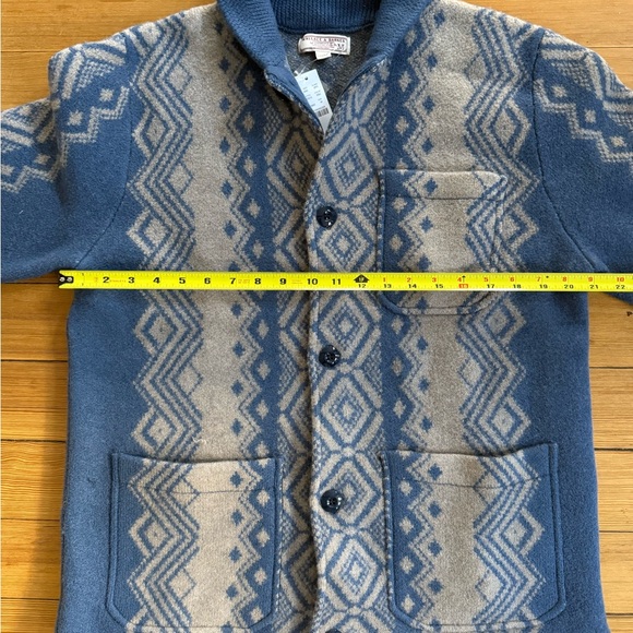 [NWT] Wallace & Barnes 100% Boiled Merino Wool Patterned Cardigan Sweater - Picture 6 of 6